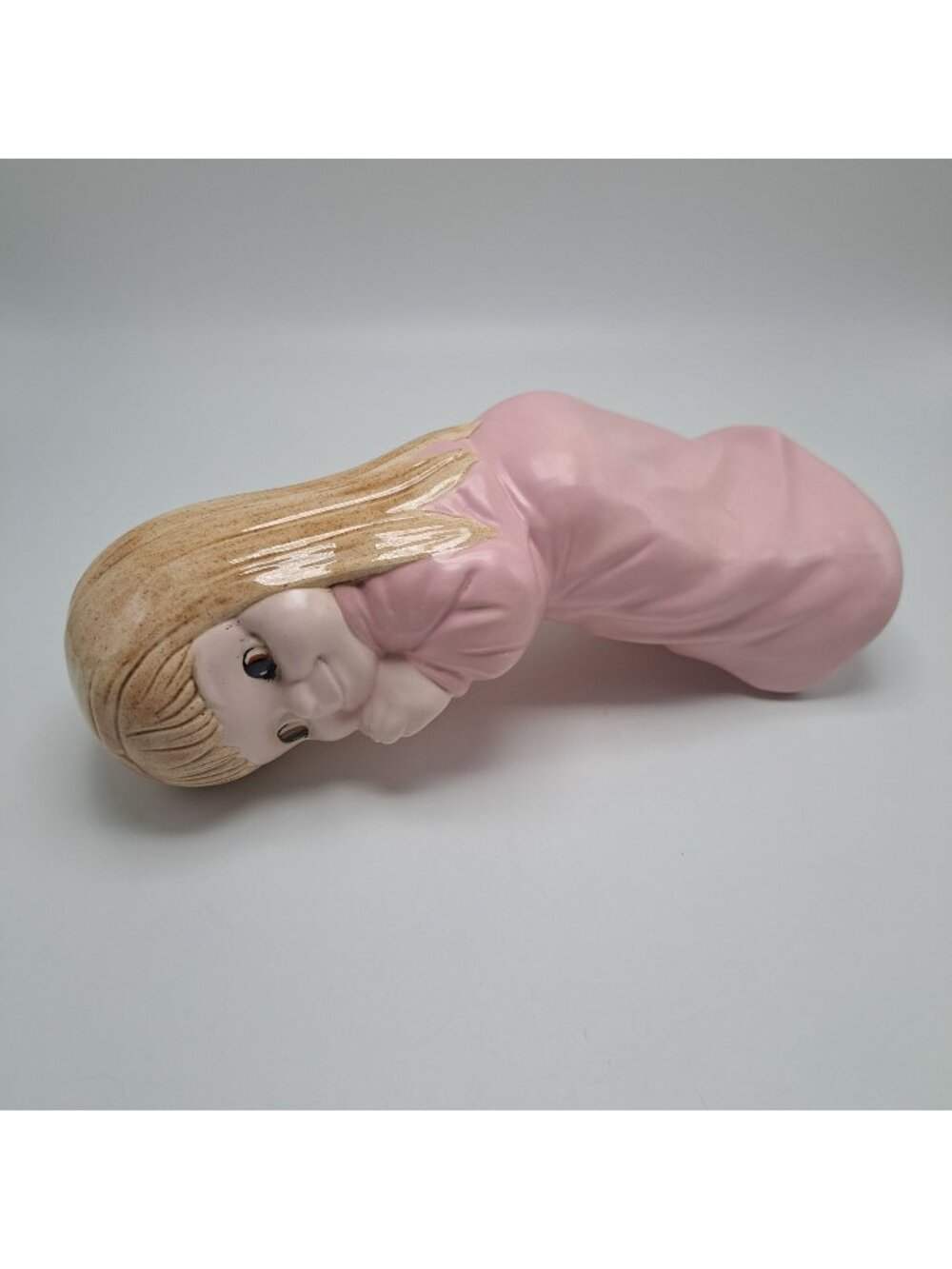 Vintage Scioto Ceramics 1977 Pink Sleepy Girl Figurine